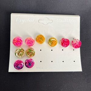 3 For $20! Colorful Swirl Stud Earrings Set